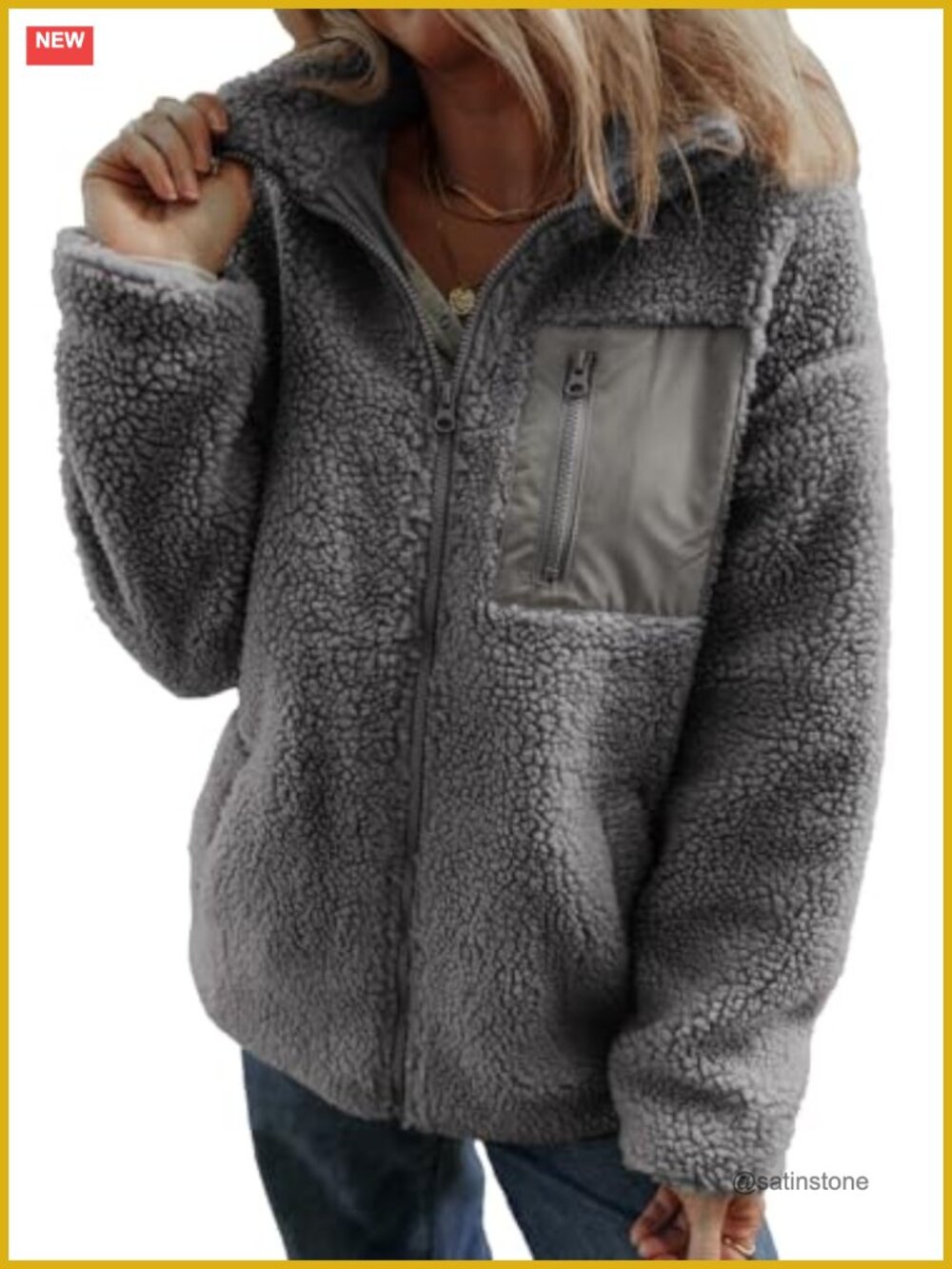 Dokotoo Womens Winter Fleece Teddy Jacket Long Sleeve Warm Fleece Coat